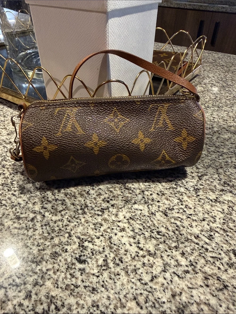 Louis Vuitton Brown Monogram Mini Wristlet Clutch